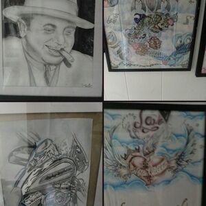 Artistic Sketch and Tattoo Illustration Set - Black and White